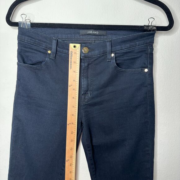 J Brand Crop Raw Hem Mid Rise Super Skinny Dark Blue Mercy Distressed Jeans 27 - Picture 5 of 14